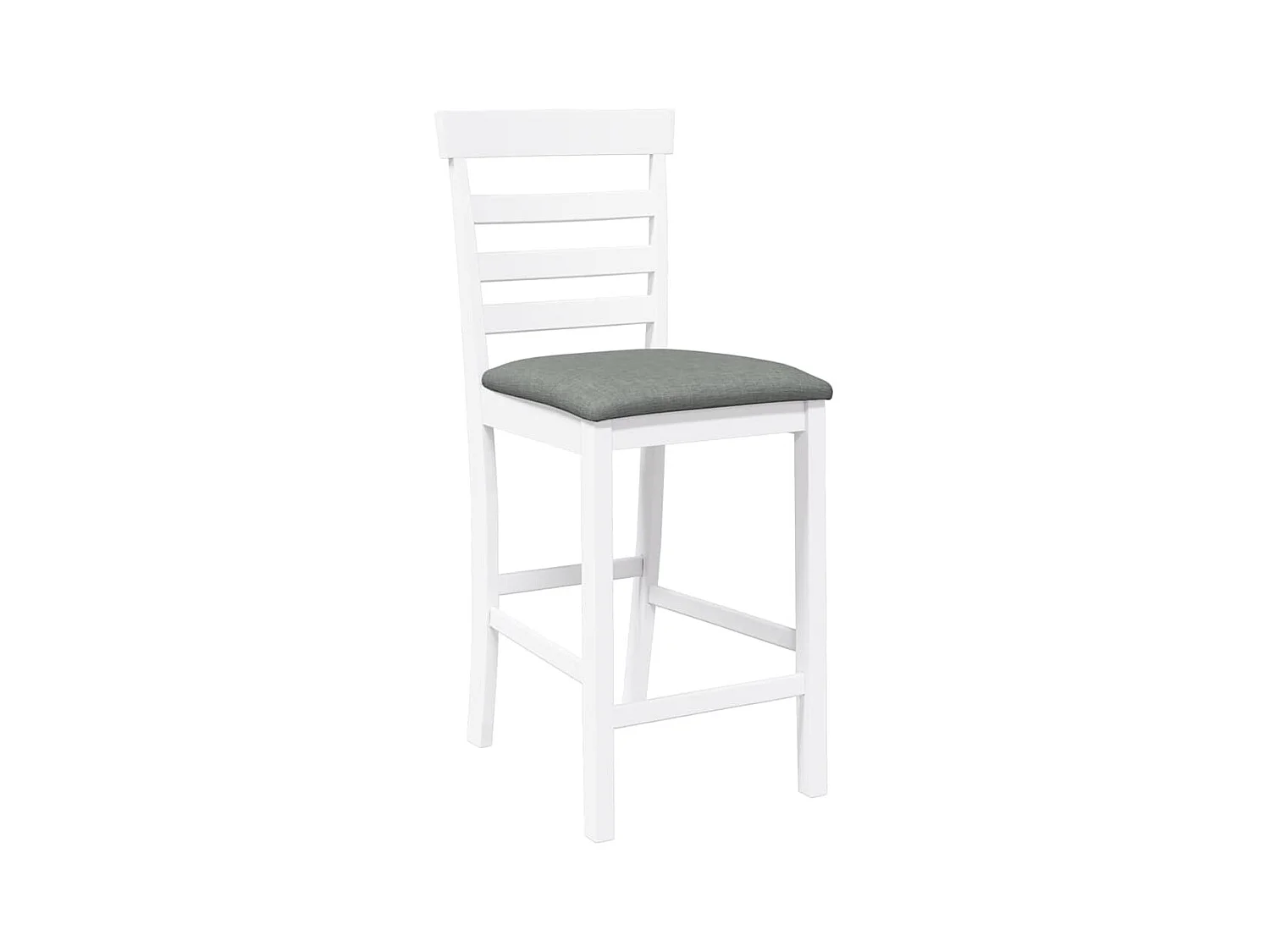 Tabourets de bar avec coussins 2 pcs blanc bois massif d'hévéa