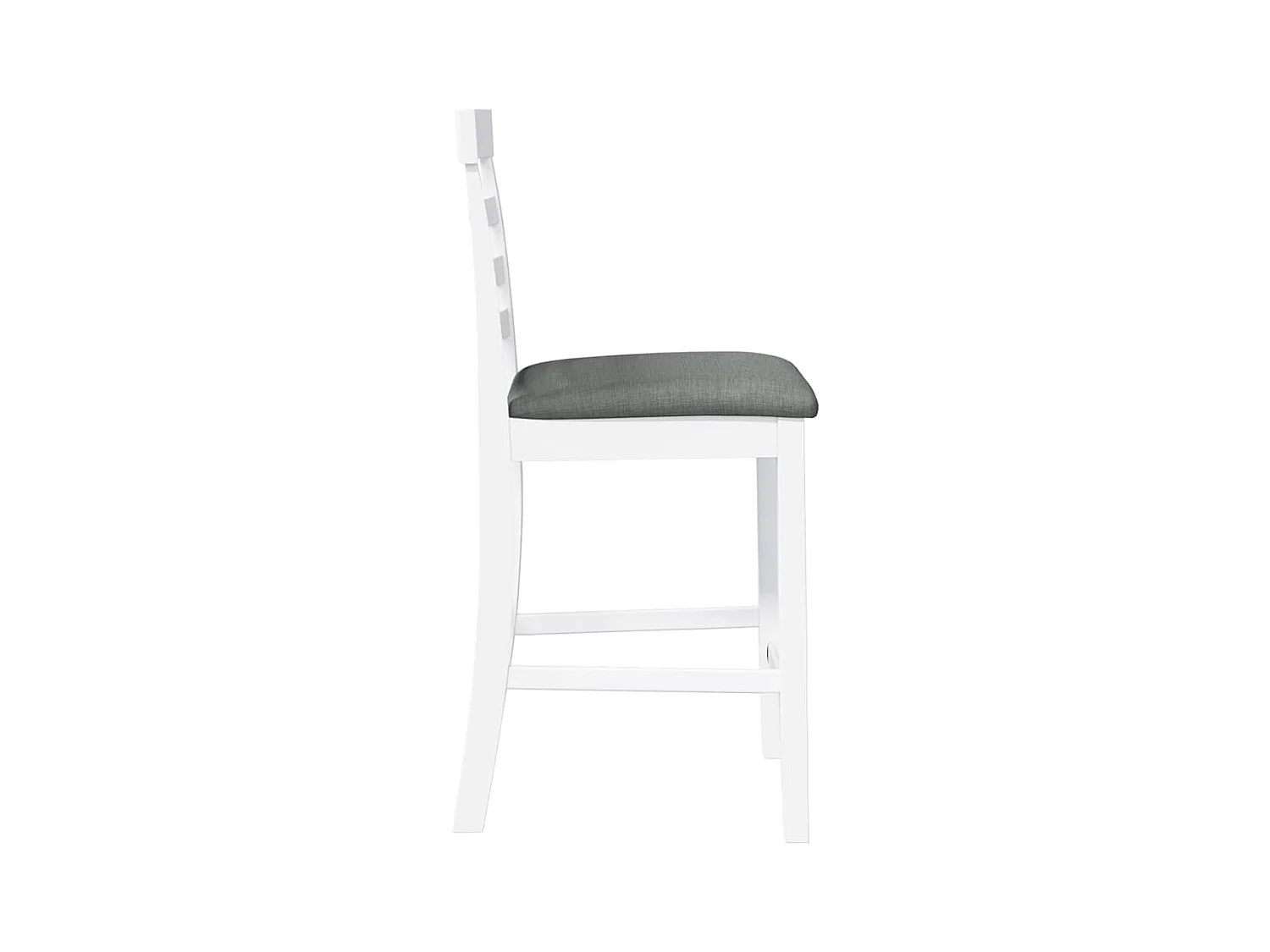 Tabourets de bar avec coussins 2 pcs blanc bois massif d'hévéa