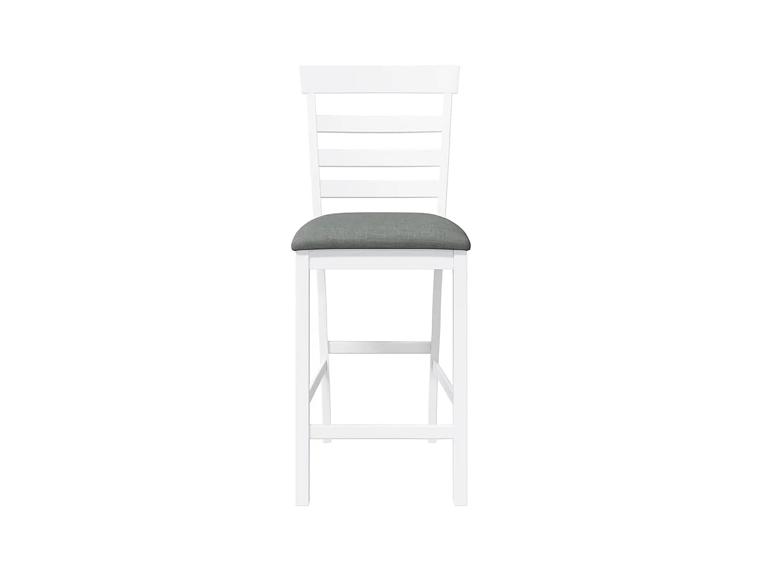 Barhocker mit Kissen 2 Stk. Weiß Massivholz Gummibaum