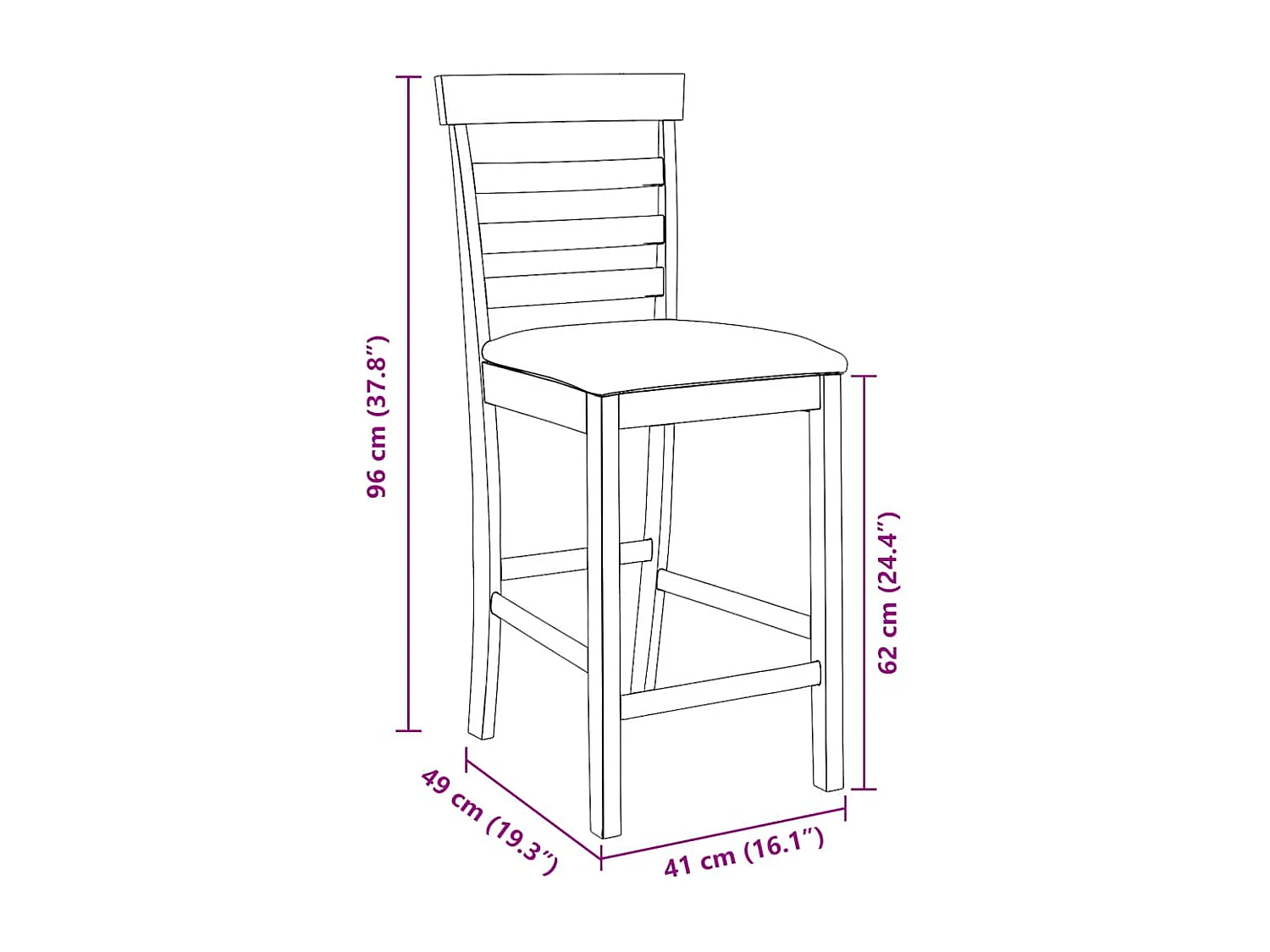 Tabourets de bar avec coussins 2 pcs blanc bois massif d'hévéa