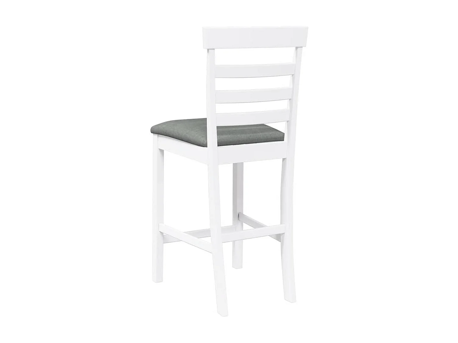Tabourets de bar avec coussins 2 pcs blanc bois massif d'hévéa