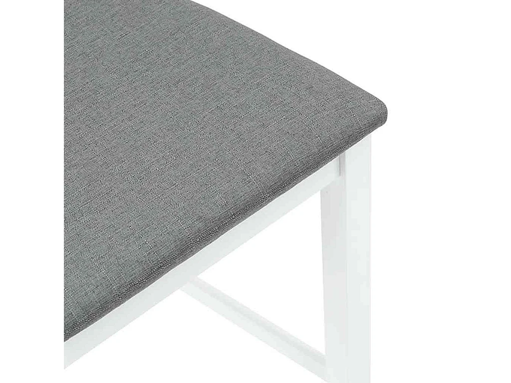 Tabourets de bar avec coussins 2 pcs blanc bois massif d'hévéa