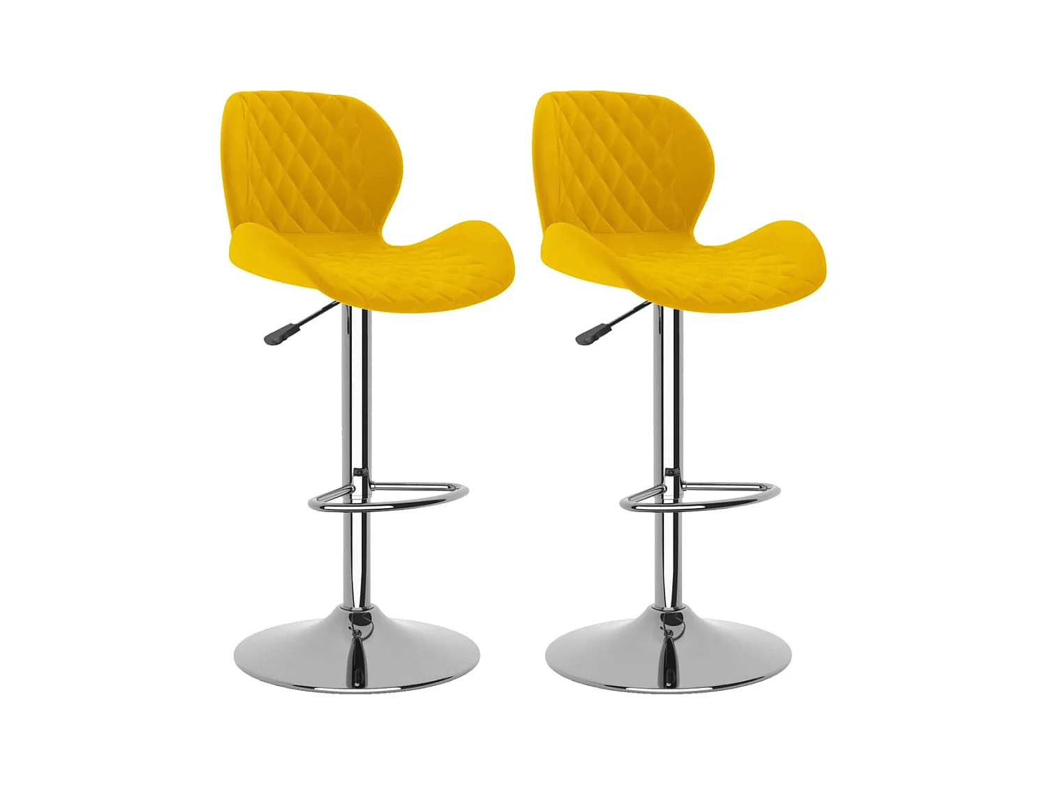 Tabourets de bar lot de 2 jaune moutarde velours