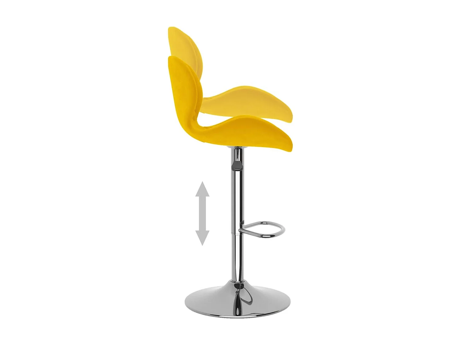 Tabourets de bar lot de 2 jaune moutarde velours