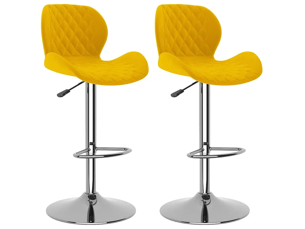 Taburetes de cocina 2 unidades terciopelo amarillo mostaza