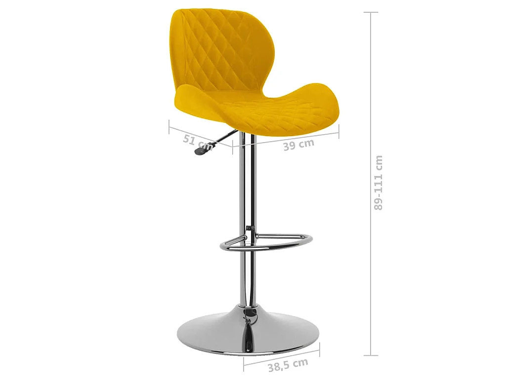 Taburetes de cocina 2 unidades terciopelo amarillo mostaza