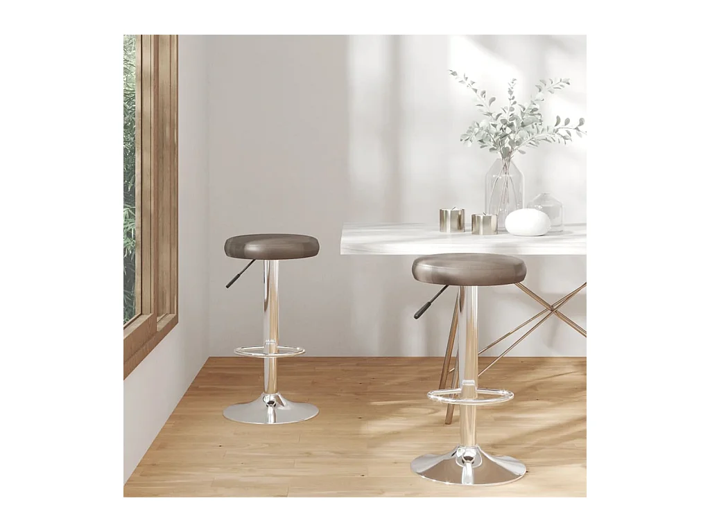 Tabourets de bar lot de 2 marron similicuir