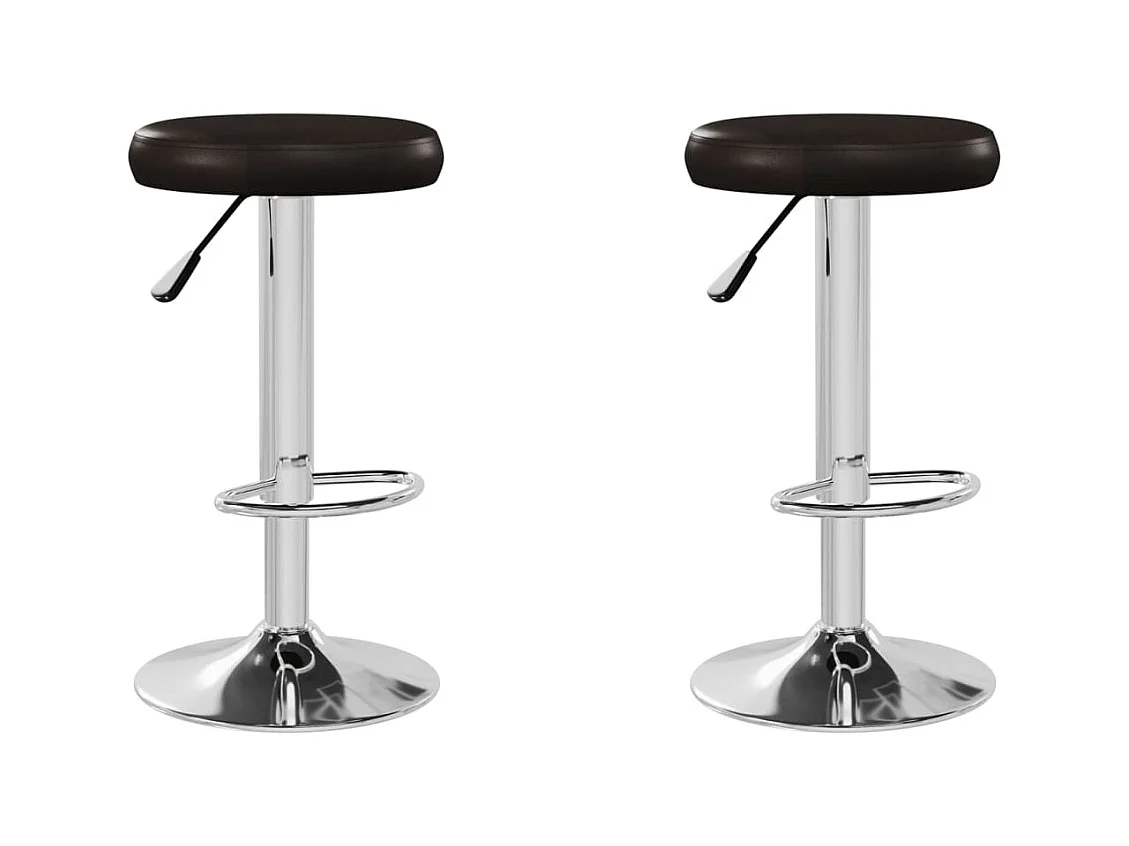 Tabourets de bar lot de 2 marron similicuir