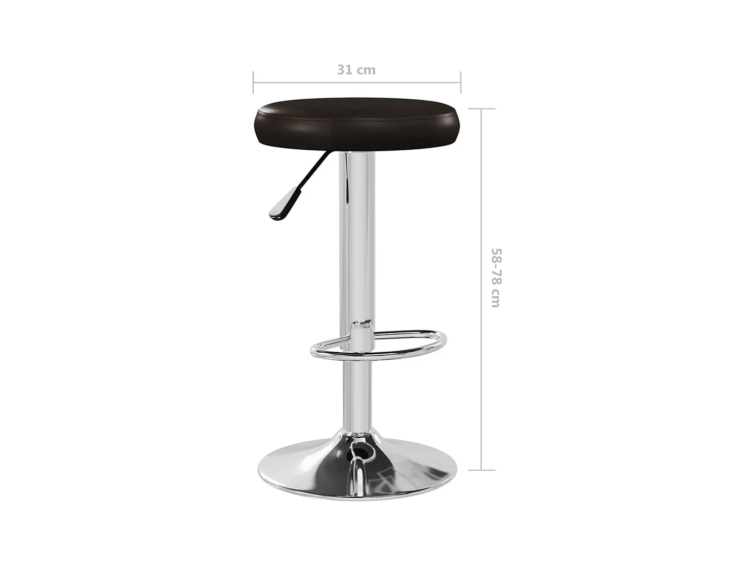 Tabourets de bar lot de 2 marron similicuir