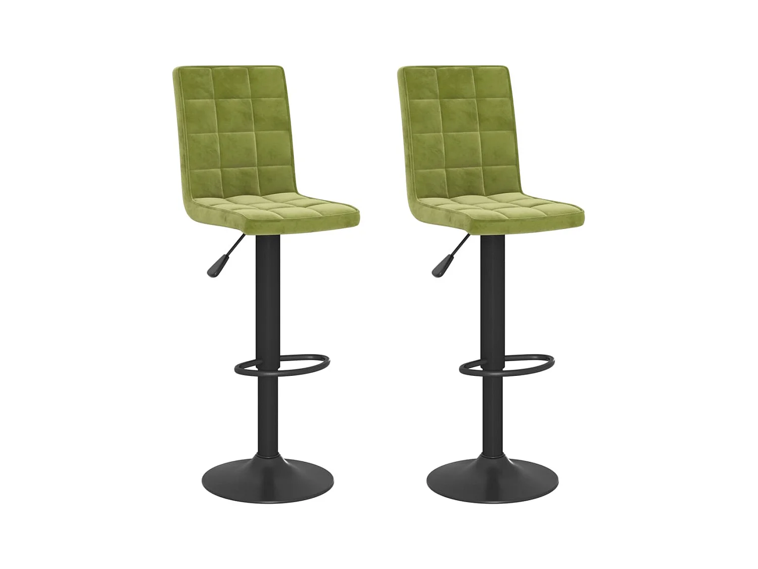 Tabourets de bar lot de 2 vert clair velours