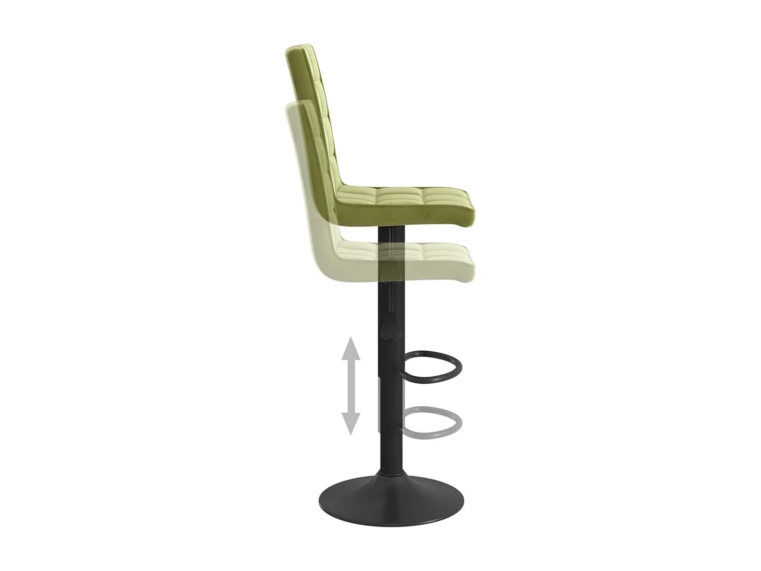 Tabourets de bar lot de 2 vert clair velours