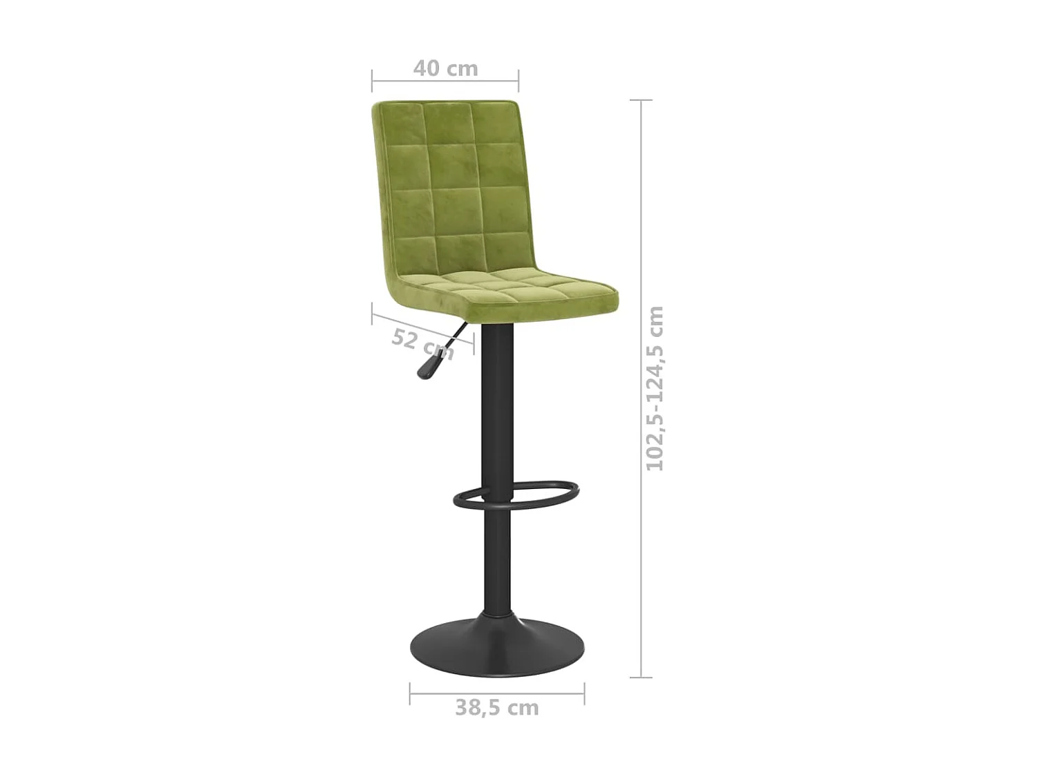 Tabourets de bar lot de 2 vert clair velours