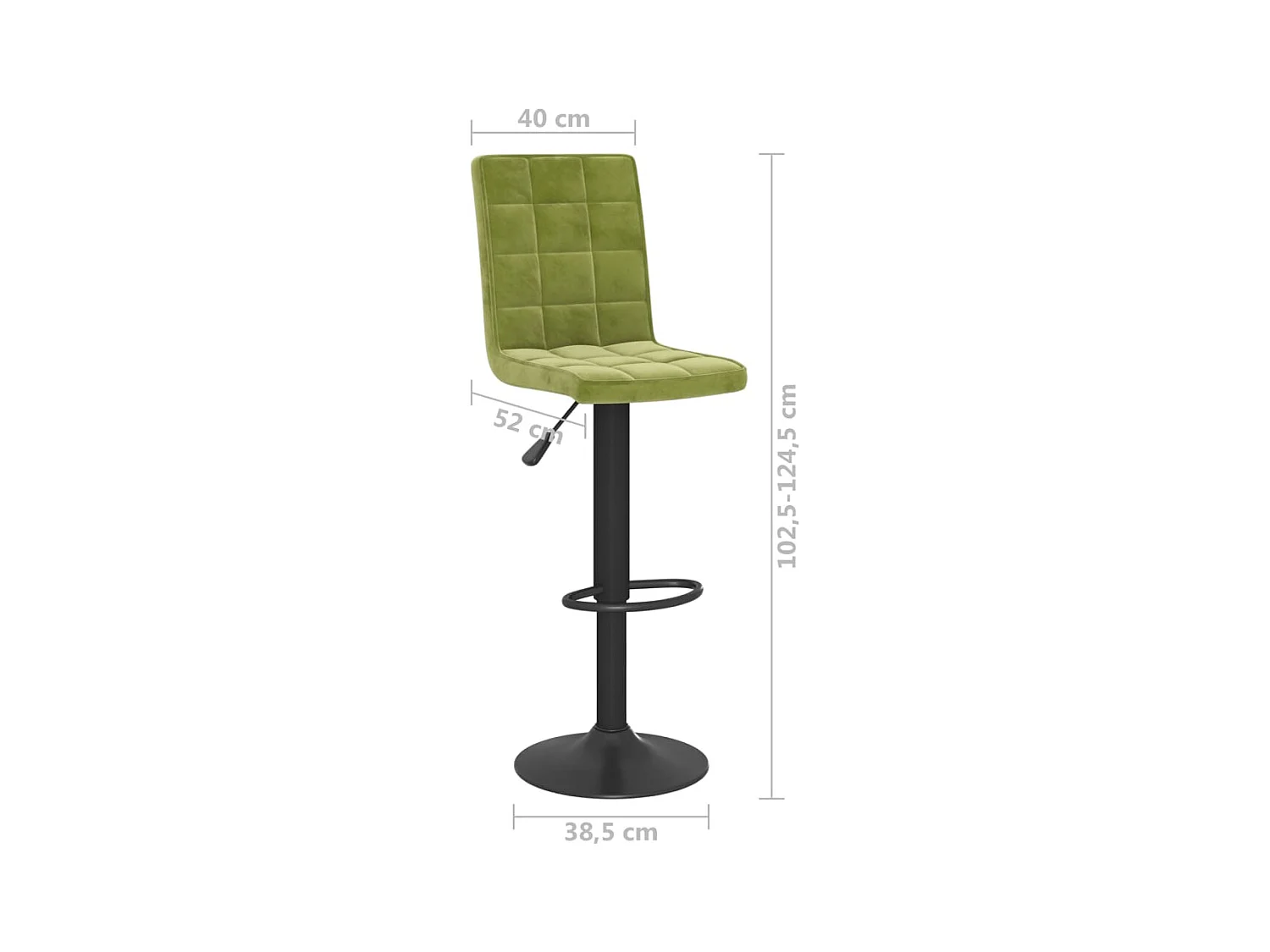 Barhocker 2 Stk. Hellgrün Samt