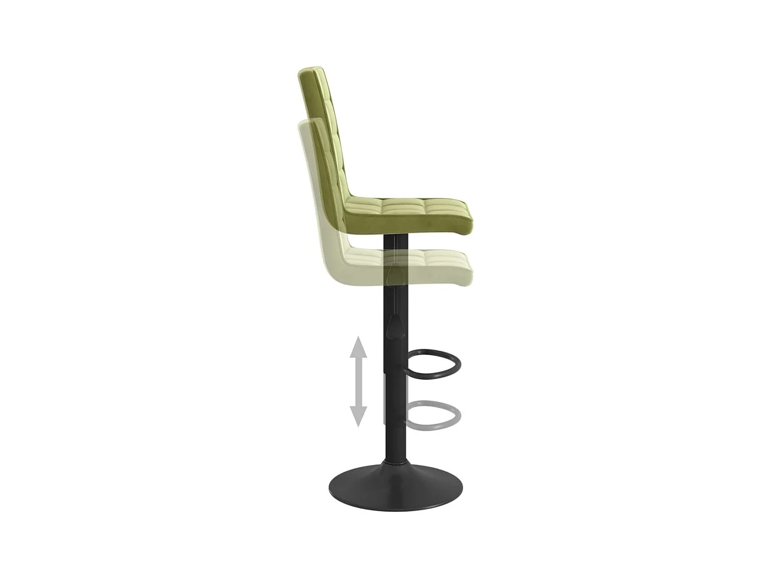 Barhocker 2 Stk. Hellgrün Samt