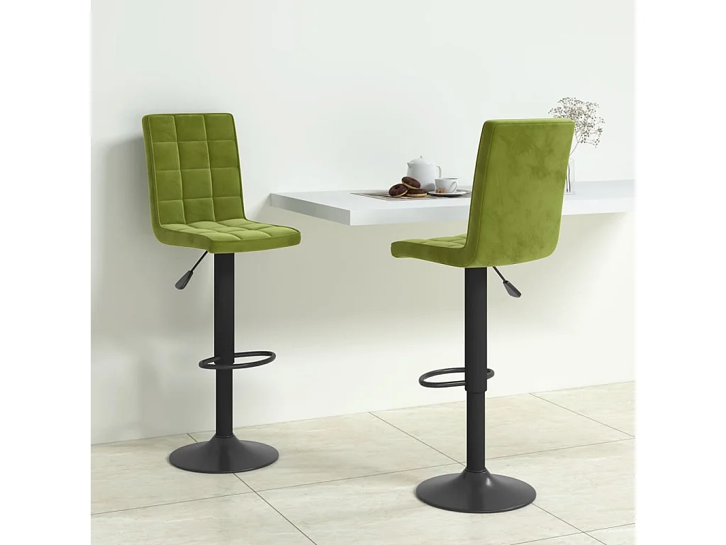 Barkrukken 2 st fluweel lichtgroen