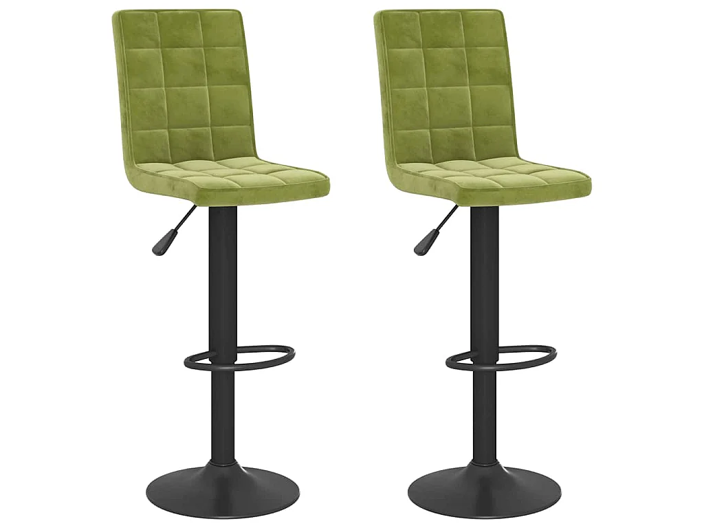 Tabourets de bar lot de 2 vert clair velours