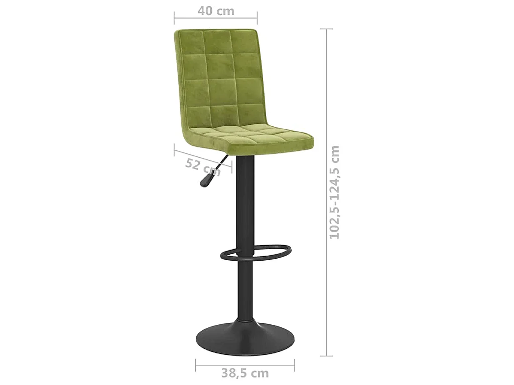 Tabourets de bar lot de 2 vert clair velours