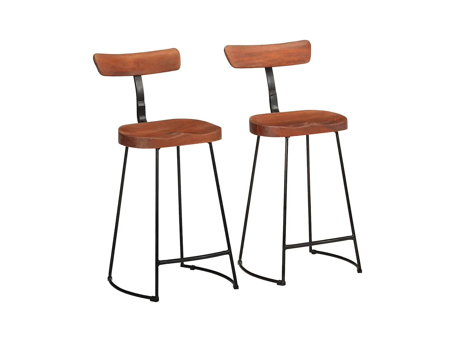 Tabourets de bar lot de 2 49x43x88 cm bois de manguier massif