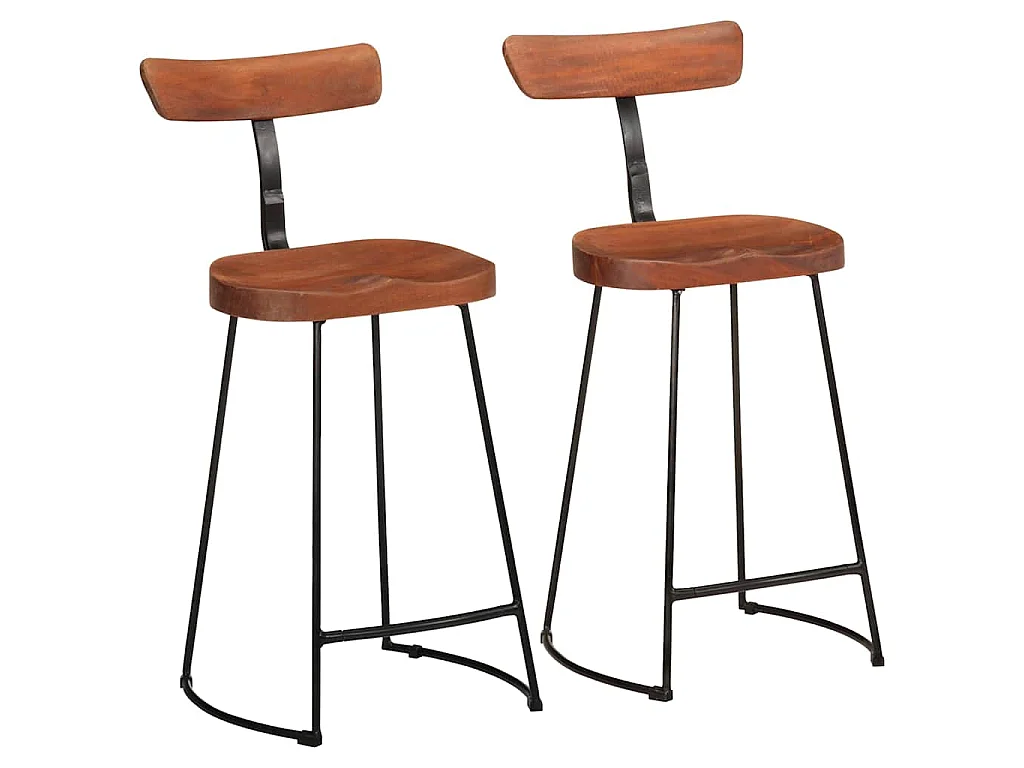 Tabourets de bar lot de 2 49x43x88 cm bois de manguier massif