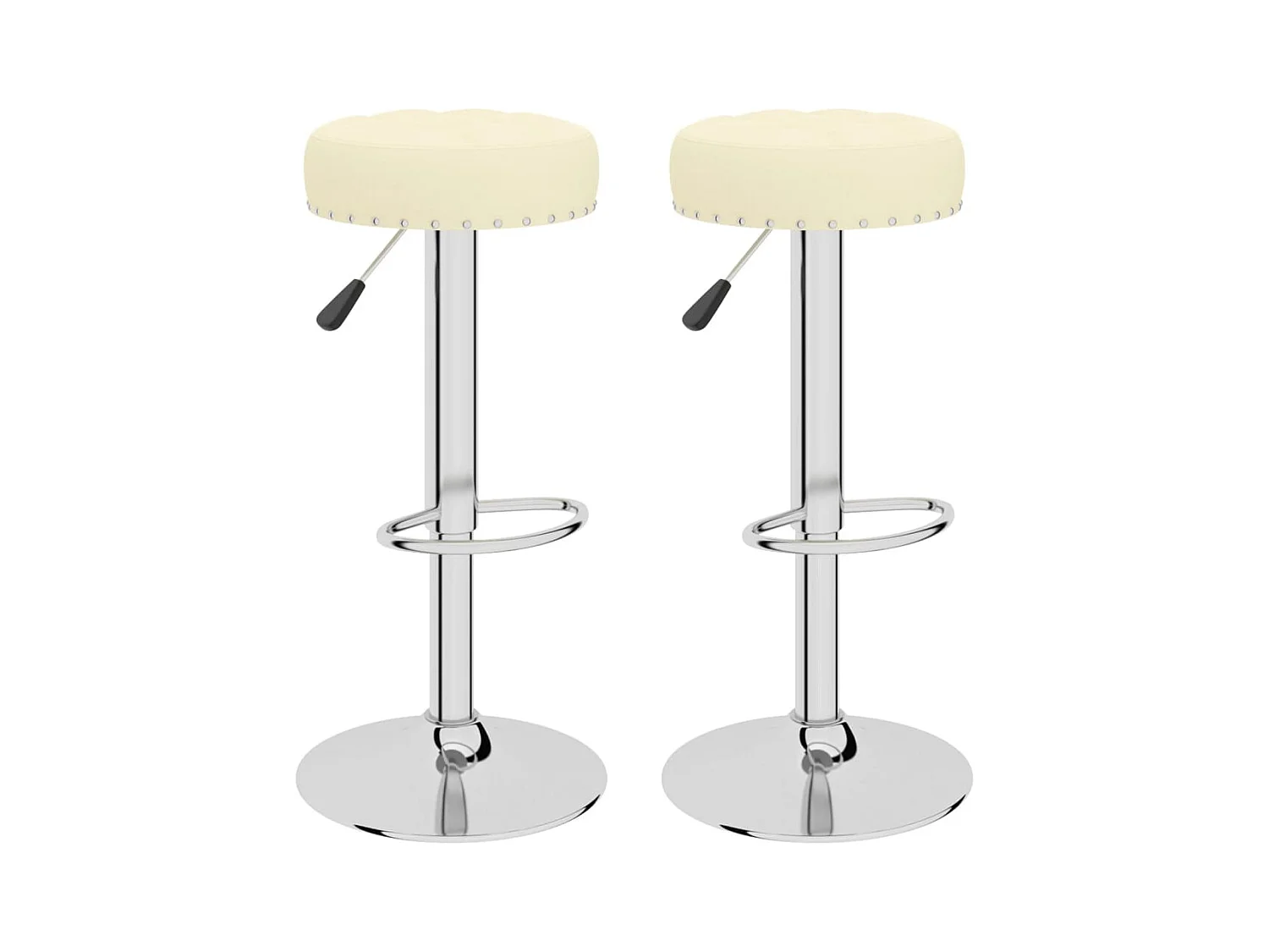 Barhocker 2 Stk. Creme Stoff