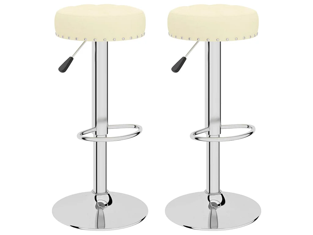 Taburetes de cocina 2 unidades tela crema