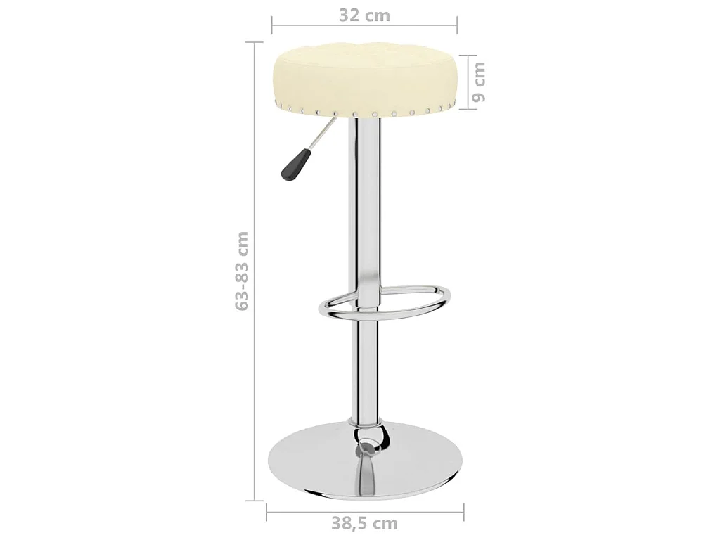 Taburetes de cocina 2 unidades tela crema