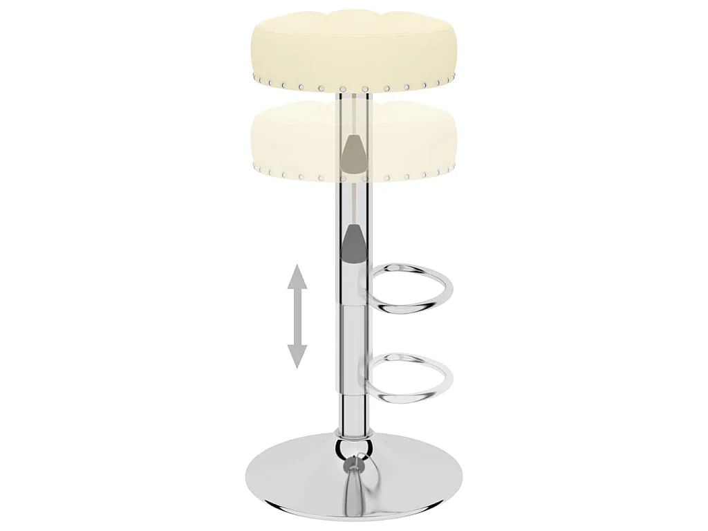 Taburetes de cocina 2 unidades tela crema