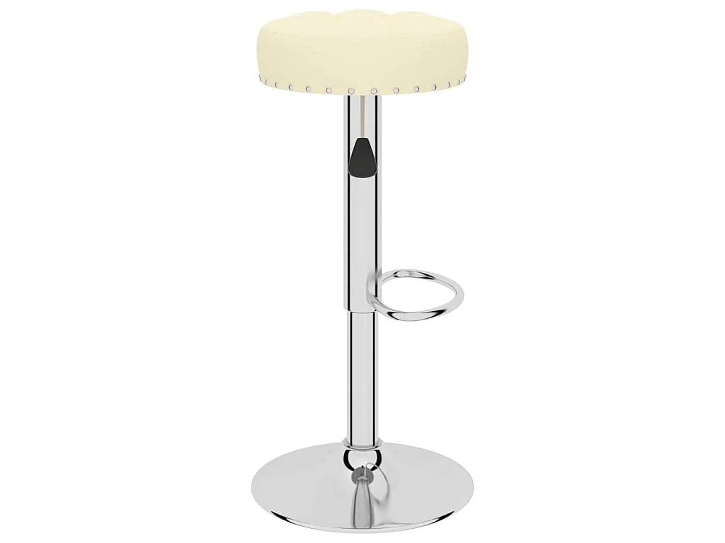 Tabourets de bar lot de 2 crème tissu