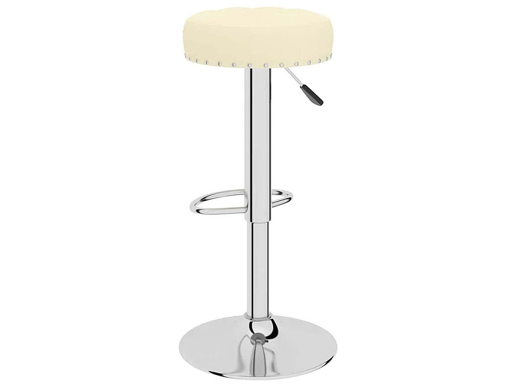 Tabourets de bar lot de 2 crème tissu