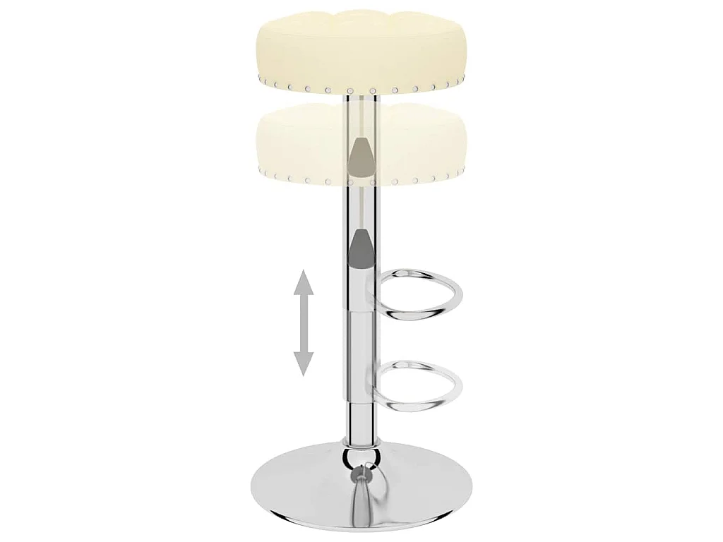 Tabourets de bar lot de 2 crème tissu