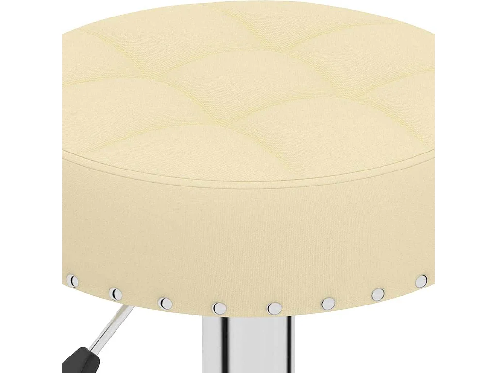 Tabourets de bar lot de 2 crème tissu