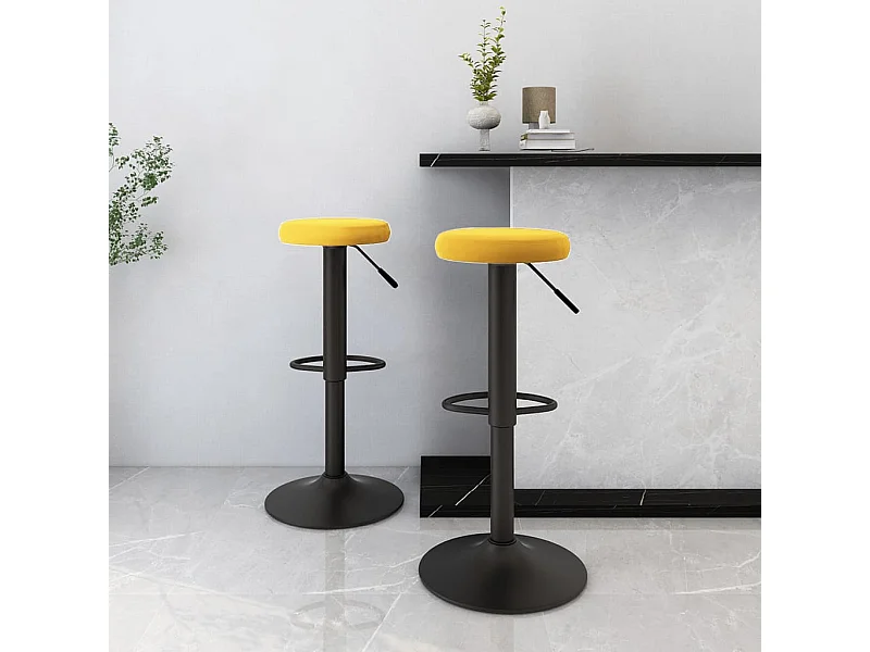 Taburetes de cocina 2 unidades terciopelo amarillo mostaza