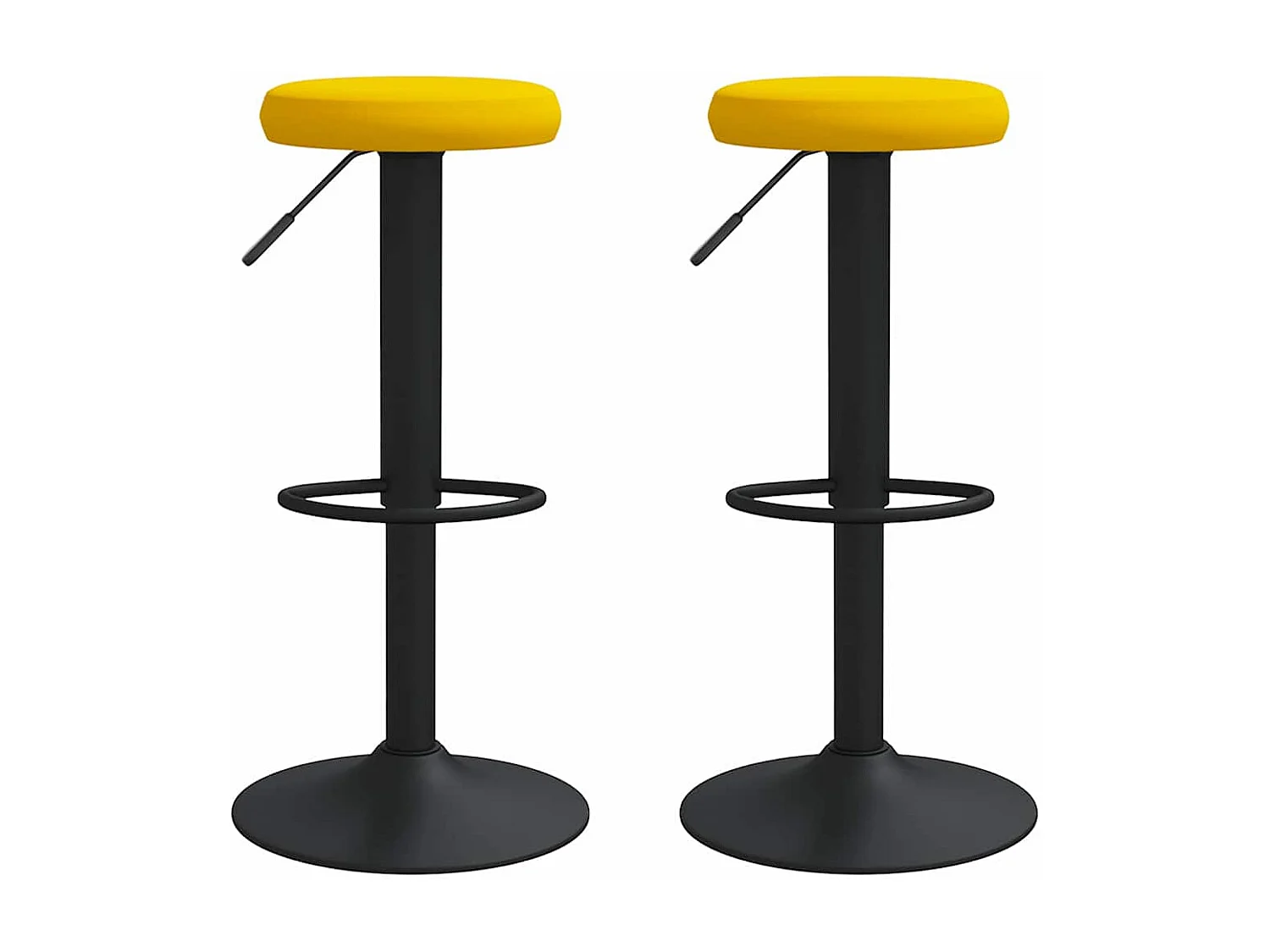 Tabourets de bar lot de 2 jaune moutarde velours