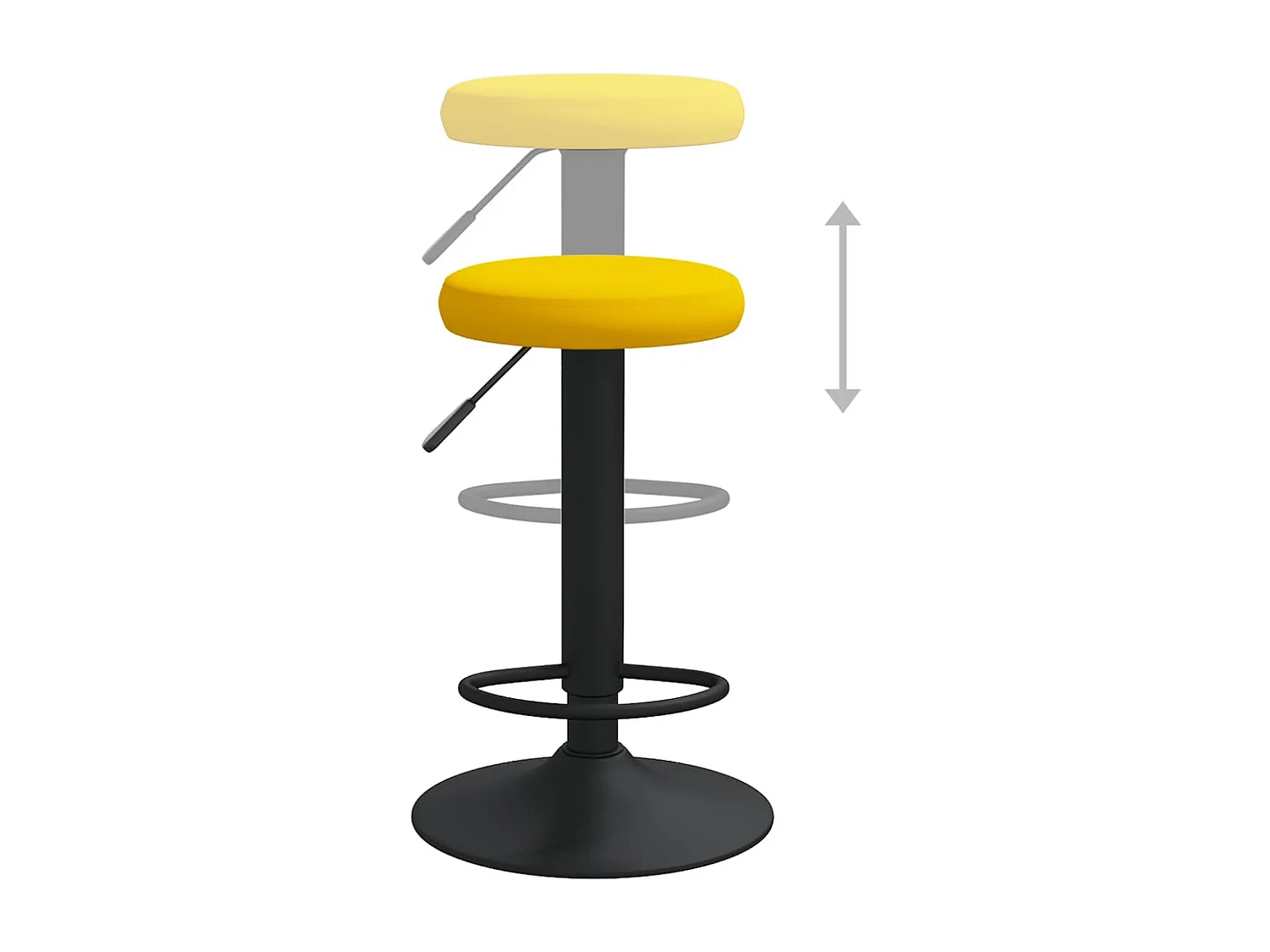 Tabourets de bar lot de 2 jaune moutarde velours