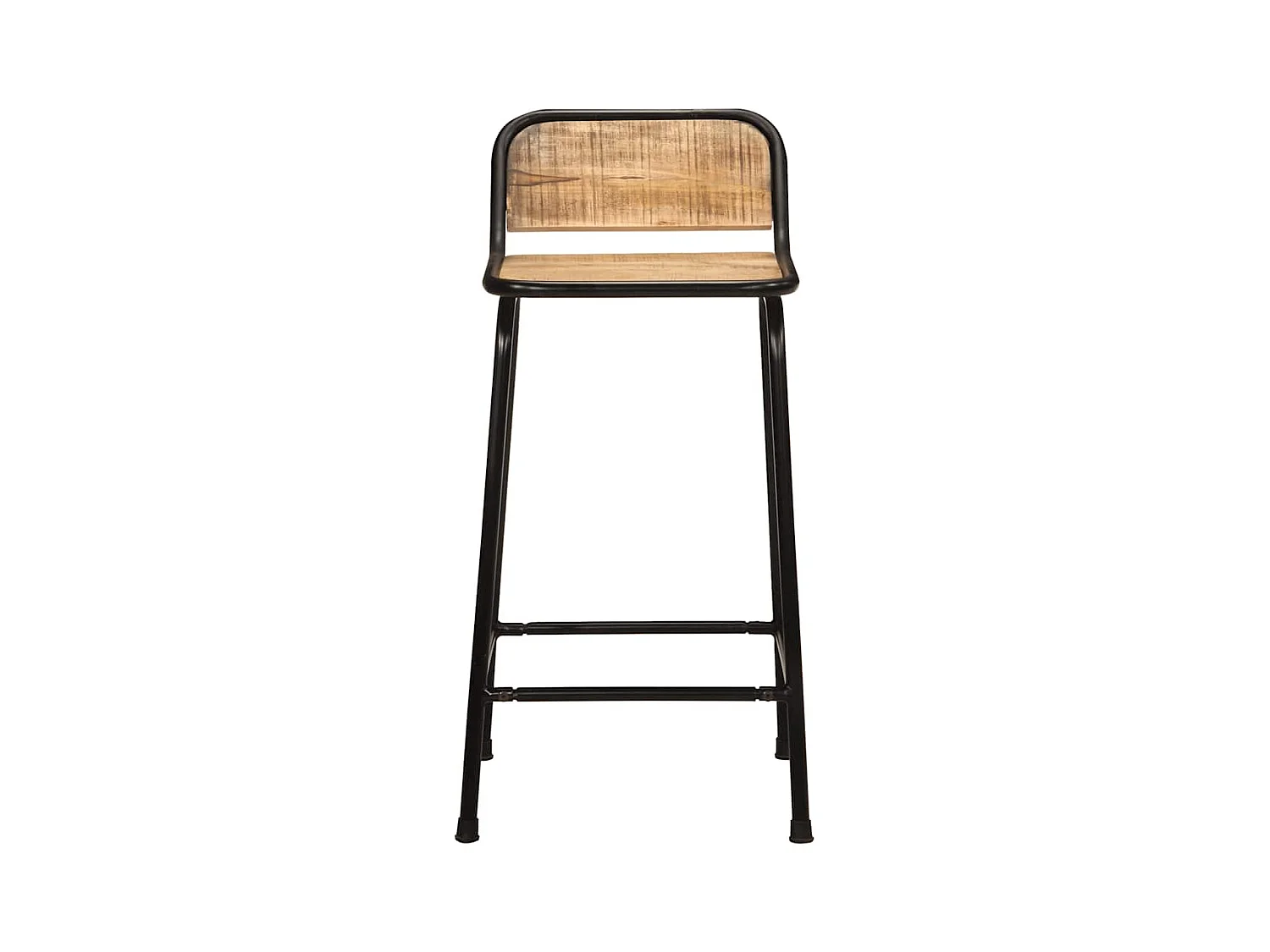 Tabourets de bar lot de 2 bois massif manguier brut