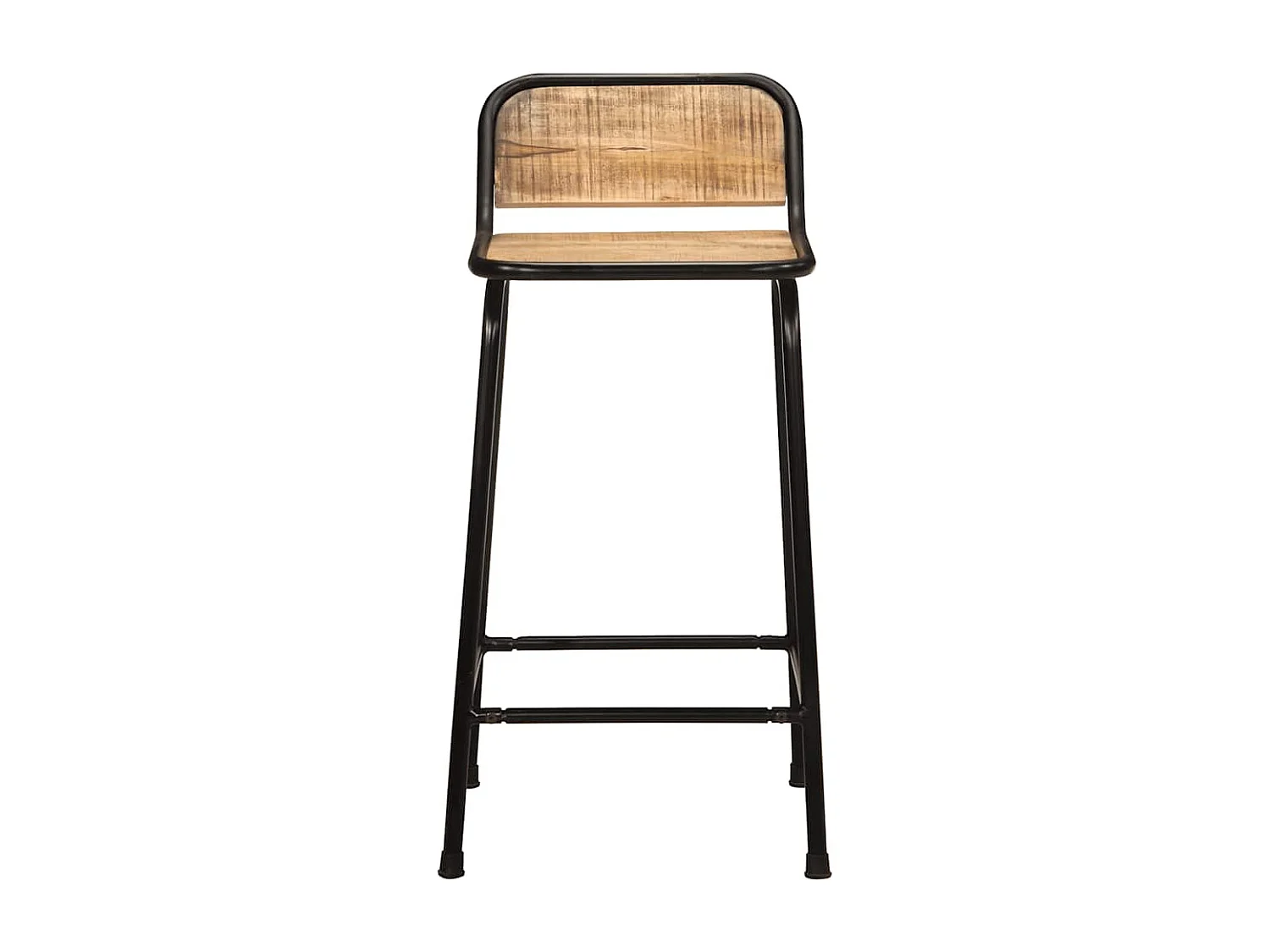 Barhocker 2 Stk. 46x35,5x80 cm Raues Mango Massivholz