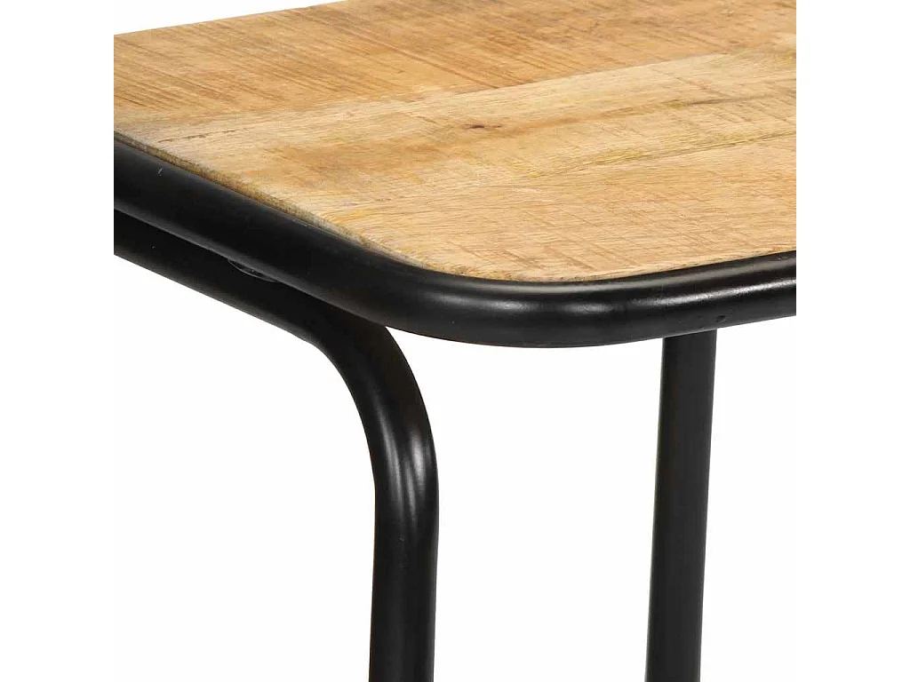 Barhocker 2 Stk. 46x35,5x80 cm Raues Mango Massivholz