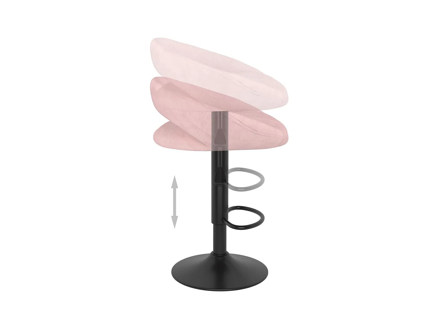 Tabourets de bar lot de 2 rose velours