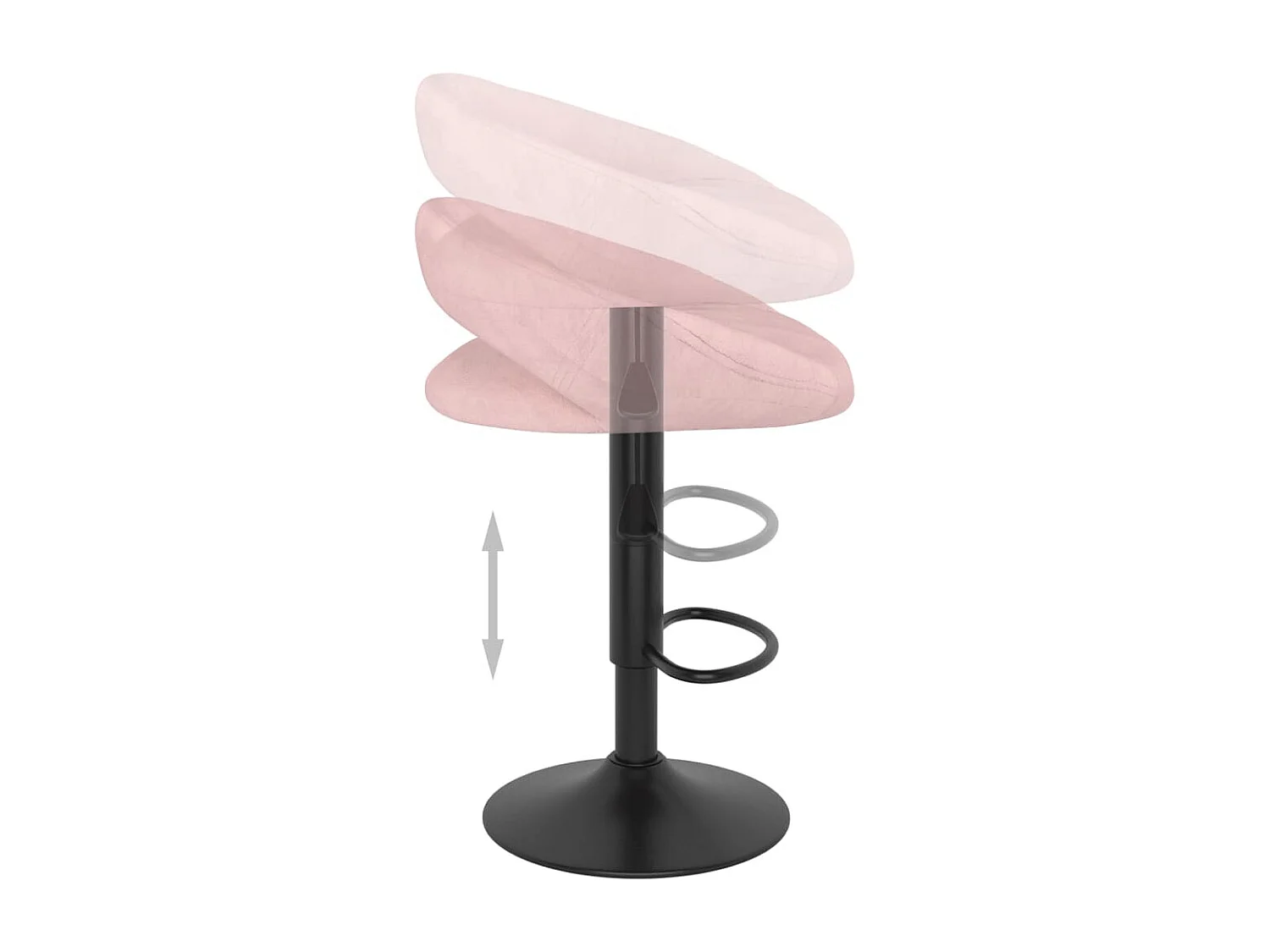 Tabourets de bar lot de 2 rose velours