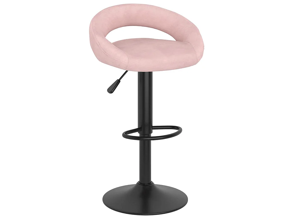 Tabourets de bar lot de 2 rose velours