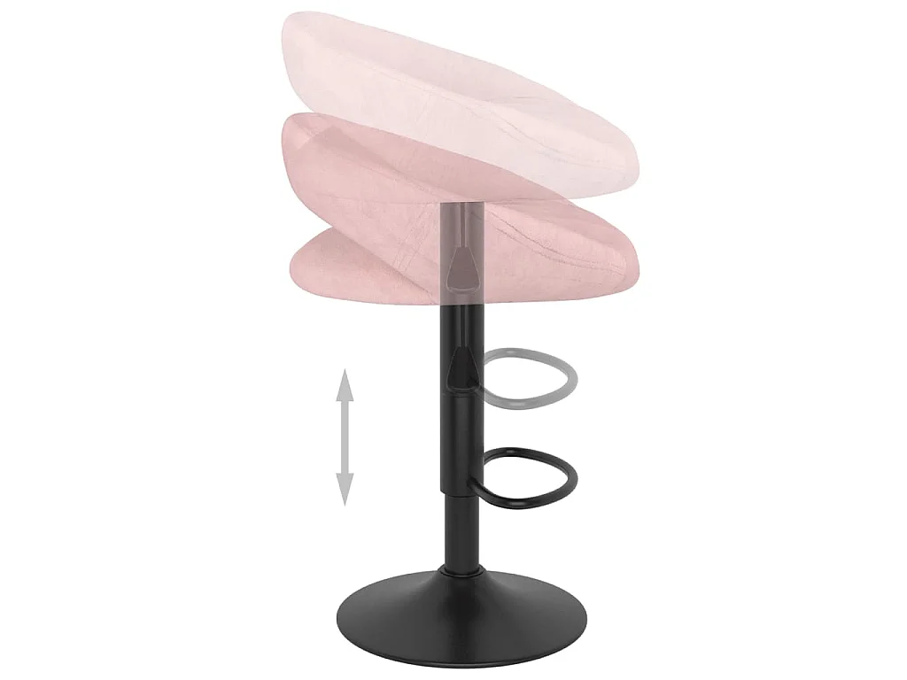 Tabourets de bar lot de 2 rose velours