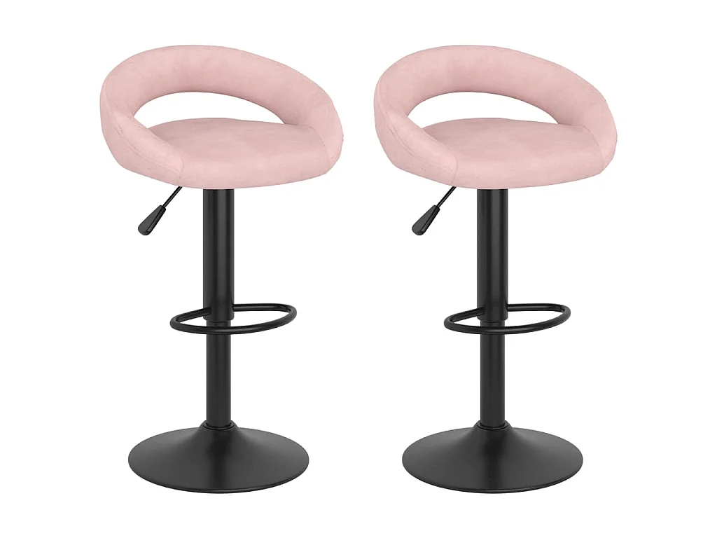 Tabourets de bar lot de 2 rose velours