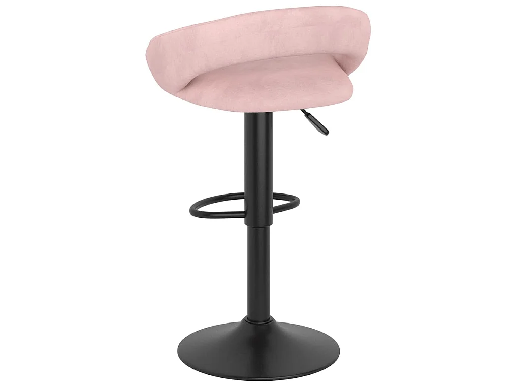 Tabourets de bar lot de 2 rose velours