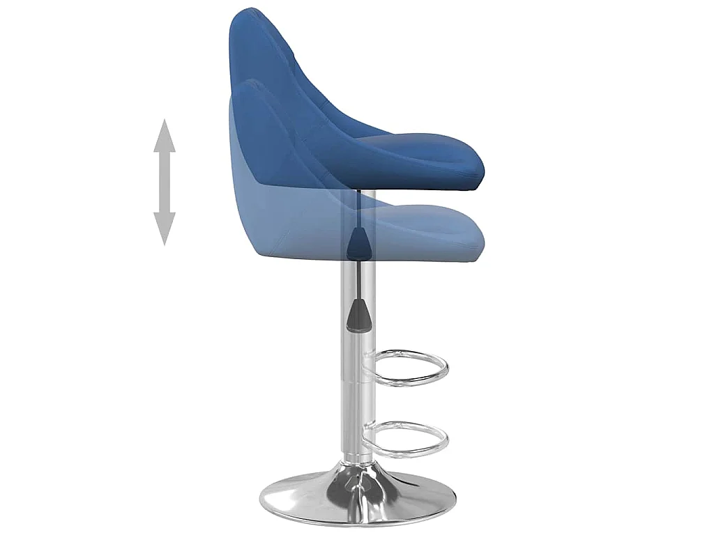 Barkruk fluweel blauw