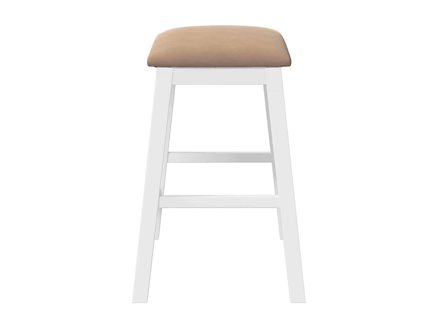 Barstoelen met kussens 2 st massief hout rubber wit