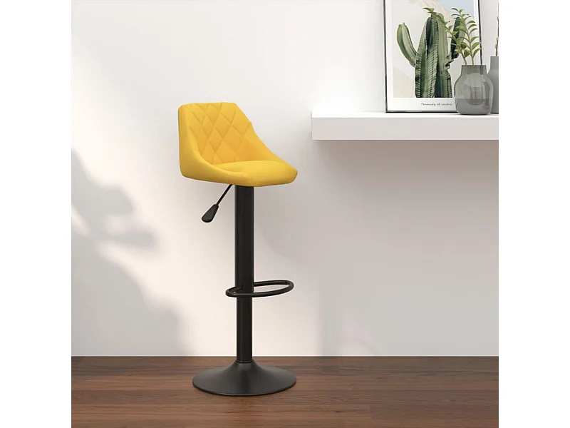 Tabouret de bar Jaune moutarde Velours