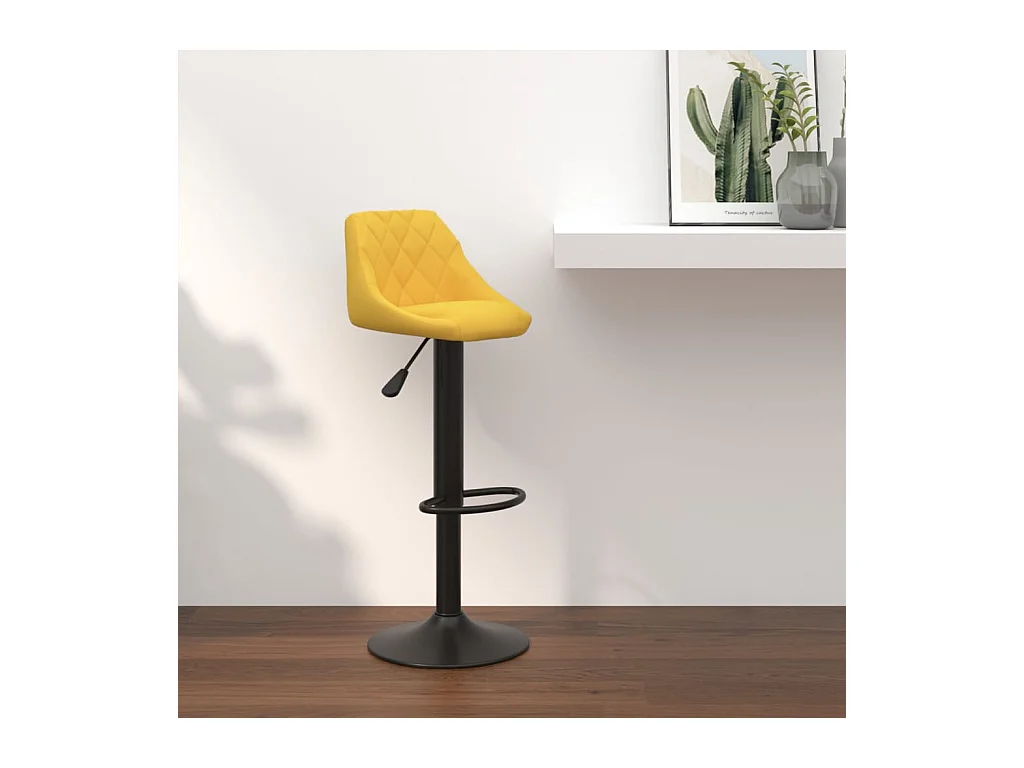 Tabouret de bar Jaune moutarde Velours