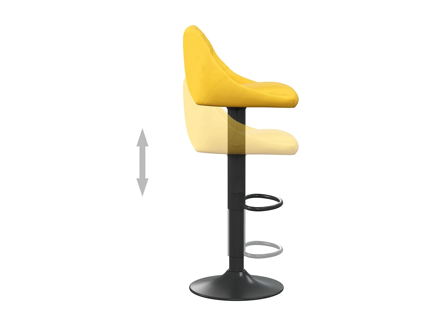 Tabouret de bar Jaune moutarde Velours