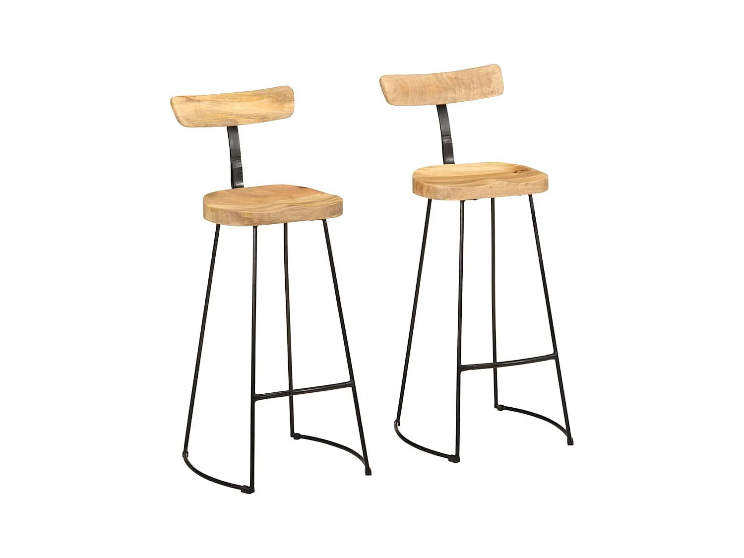Tabourets de bar lot de 2 49x43x103 cm bois de manguier massif