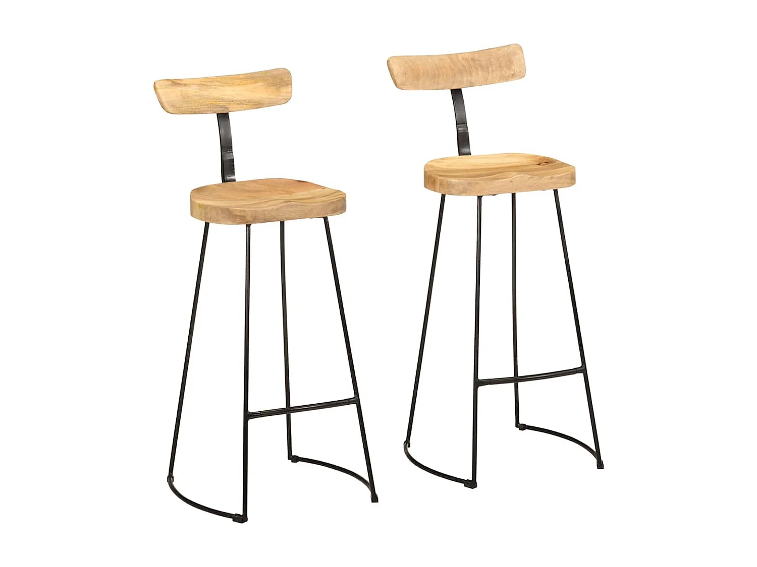 Tabourets de bar lot de 2 49x43x103 cm bois de manguier massif